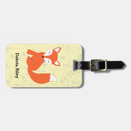 かわいい森林ベビーのキツネ ラゲッジタグ (正面横)