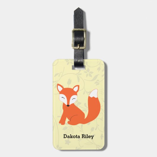 かわいい森林ベビーのキツネ ラゲッジタグ (正面縦)
