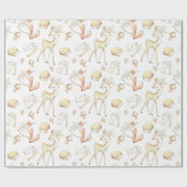 かわいい森林ベビー動物のシカのバニーのキツネのハリネズミ ラッピングペーパー (フラット)