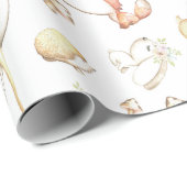 かわいい森林ベビー動物のシカのバニーのキツネのハリネズミ ラッピングペーパー (ロールコーナー)