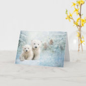 かわいい森林動物たち白熊の挨拶|過去記事 カード (黄色い花)