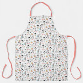 かわいい森林動物とインディアンの少年模様 エプロン (正面)