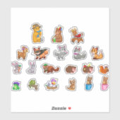 かわいい森林動物のセット シール (シート)