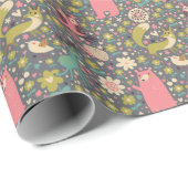 かわいい森林動物のパターン ラッピングペーパー (ロールコーナー)