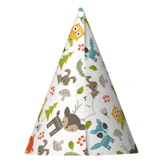 かわいい森林動物のパーソナライズな写真のパーティーの帽子 パーティーハット (裏面)