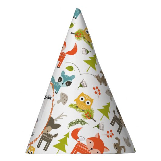 かわいい森林動物のパーソナライズな写真のパーティーの帽子 パーティーハット (右)