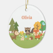 かわいい森林動物の子ども用トイレ セラミックオーナメント (左)