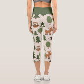 かわいい森林動物の森の自然パターン カプリレギンス (裏面)