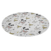 かわいい森林動物の落書きパターン カッティングボード (角)