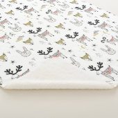 かわいい森林動物の落書きパターン シェルパブランケット (3/4)