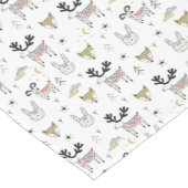 かわいい森林動物の落書きパターン ショートテーブルランナー (コーナー)