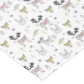 かわいい森林動物の落書きパターン テーブルクロス (アングル)