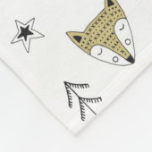 かわいい森林動物の落書きパターン フリースブランケット (角)