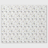 かわいい森林動物の落書きパターン ラッピングペーパー (フラット)