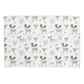 かわいい森林動物の落書きパターン 枕カバー (正面左)