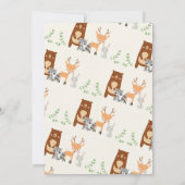 かわいい森林動物の誕生日の招待状 招待状 (裏面)