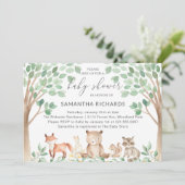 かわいい森林動物の赤ちゃん男女兼用シャワー 招待状 (スタンド正面)