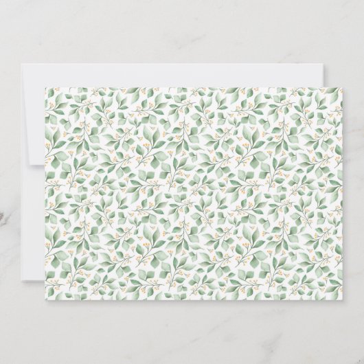 かわいい森林動物の赤ちゃん男女兼用シャワー 招待状 (裏面)