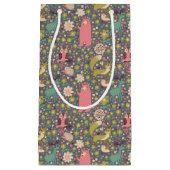 かわいい森林動物パターン スモールペーパーバッグ (正面)