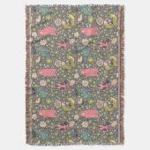 かわいい森林動物パターン スローブランケット (正面縦)