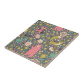 かわいい森林動物パターン タイル (側面)