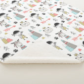 かわいい森林動物及びインドの男の子パターン シェルパブランケット (3/4)