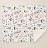 かわいい森林動物及びインドの男の子パターン シェルパブランケット (正面(横))