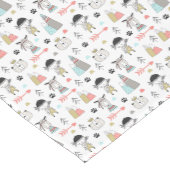 かわいい森林動物及びインドの男の子パターン ショートテーブルランナー (コーナー)