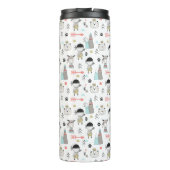 かわいい森林動物及びインドの男の子パターン タンブラー (裏面)