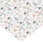 かわいい森林動物及びインドの男の子パターン テーブルクロス (アングル)