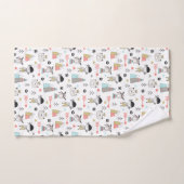 かわいい森林動物及びインドの男の子パターン バスタオルセット (ハンドタオル)