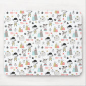 かわいい森林動物及びインドの男の子パターン マウスパッド (正面)