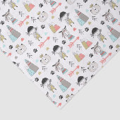 かわいい森林動物及びインドの男の子パターン 薄葉紙 (詳細)