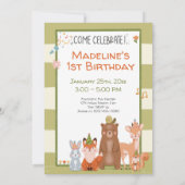 かわいい森林動物自然林誕生パーティー 招待状 (裏面)