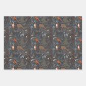 かわいい森林動物 ラッピングペーパーシート (正面)