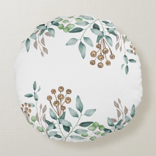 かわいい森林動物/夢の大きい男の赤ちゃんの子供部屋 ラウンドクッション (裏面)