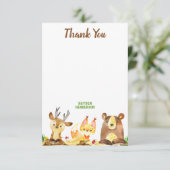 かわいい森林森林創造物の水彩画の誕生日 サンキューカード (スタンド正面)