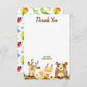 かわいい森林森林創造物の水彩画の誕生日 サンキューカード (正面/裏面)