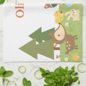 かわいい森林森林動物および創造物 キッチンタオル (折り畳み)