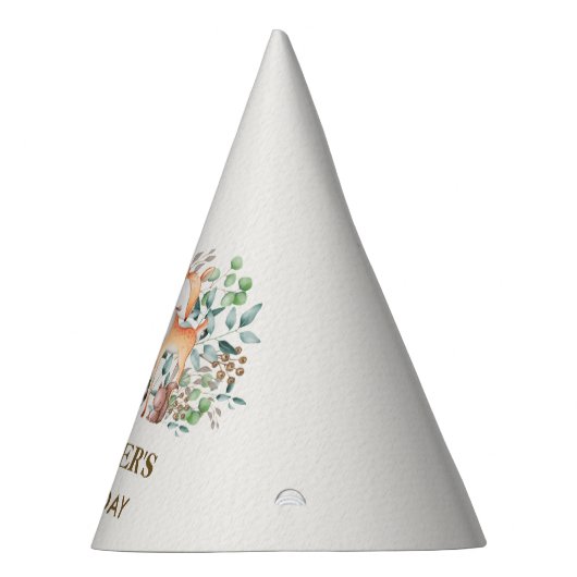 かわいい森林森林動物の第1誕生日 パーティーハット (右)