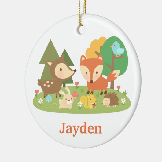 かわいい森林森林動物は部屋の装飾をからかいます セラミックオーナメント (左)