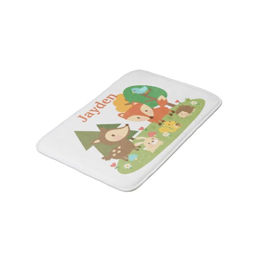 かわいい森林森林動物は部屋の装飾をからかいます バスマット (アングル)