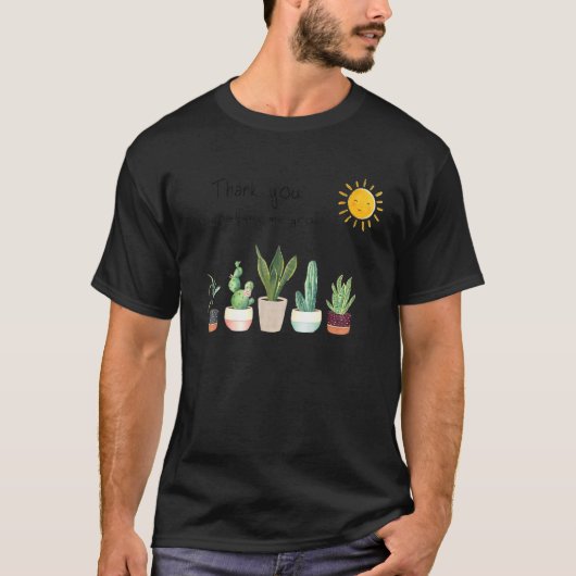かわいい植救済物園を育ててくれてありがとう Tシャツ (正面)