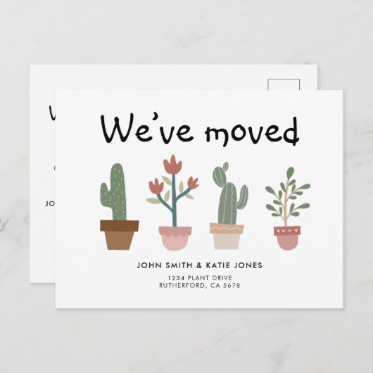 かわいい植物が動く告知 ポストカード (正面/裏面)