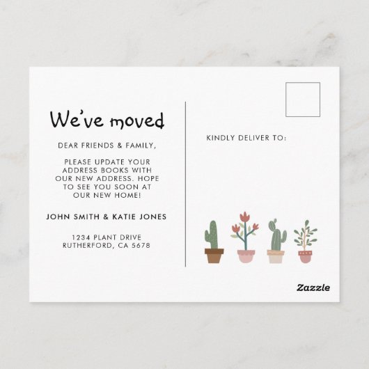 かわいい植物が動く告知 ポストカード (裏面)