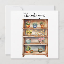 かわいい植物と庭の機能のある本棚 シーズンカード