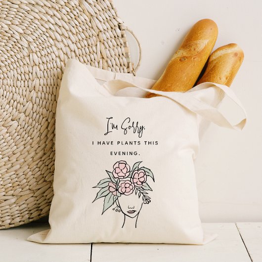 かわいい植物に忙しい フラワーポートレート トートバッグ