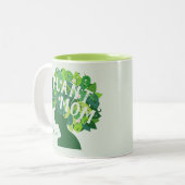 かわいい植物の母パーソナライズされた植物の恋人 ツートーンマグカップ (正面左)