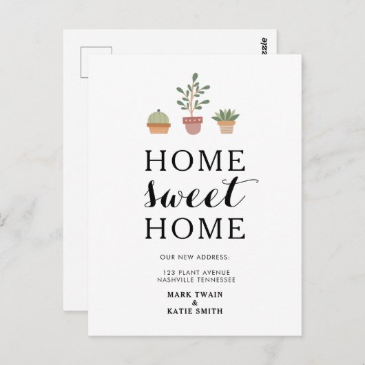 かわいい植物ホーム甘いホーム動く発表 ポストカード (正面/裏面)