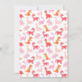 かわいい植物女の子の恐竜の赤ちゃんシャワー 招待状 (裏面)